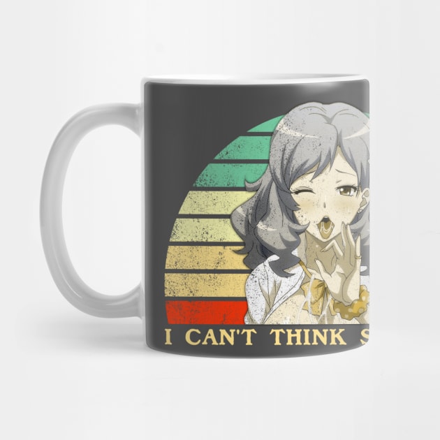 I Can't Think Straight - Lesbian Anime Pun - Retro Sunset by clvndesign